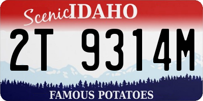 ID license plate 2T9314M