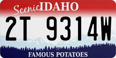 ID license plate 2T9314W