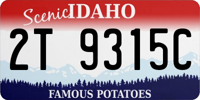 ID license plate 2T9315C