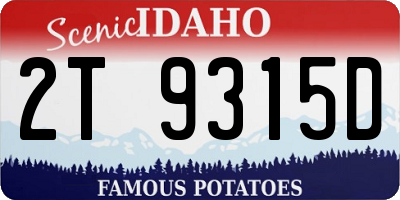 ID license plate 2T9315D