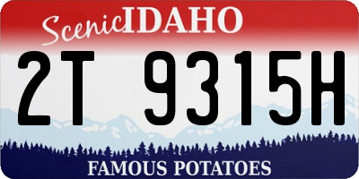 ID license plate 2T9315H