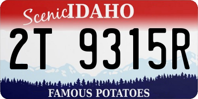 ID license plate 2T9315R