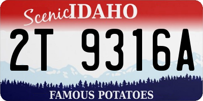 ID license plate 2T9316A