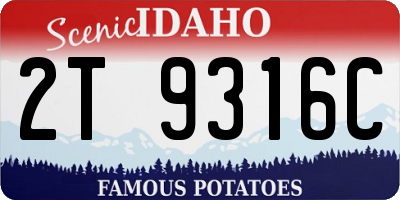 ID license plate 2T9316C