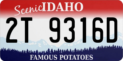 ID license plate 2T9316D