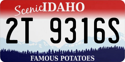 ID license plate 2T9316S