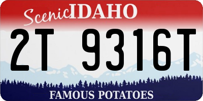 ID license plate 2T9316T