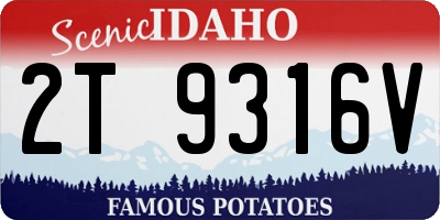 ID license plate 2T9316V