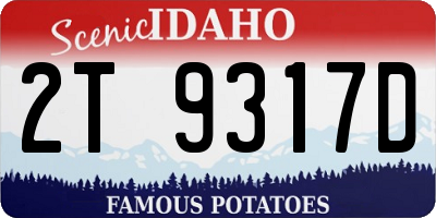 ID license plate 2T9317D