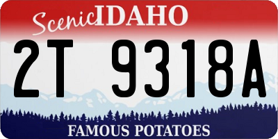 ID license plate 2T9318A