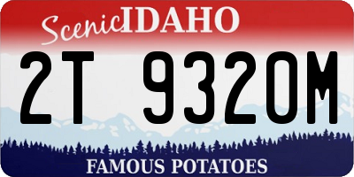 ID license plate 2T9320M