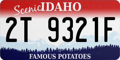 ID license plate 2T9321F