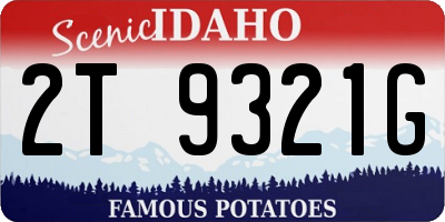ID license plate 2T9321G