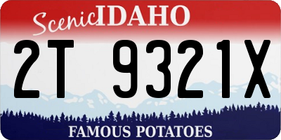 ID license plate 2T9321X