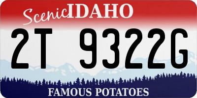 ID license plate 2T9322G