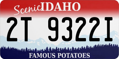 ID license plate 2T9322I