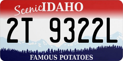 ID license plate 2T9322L