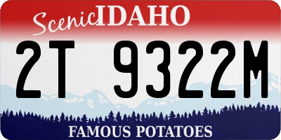 ID license plate 2T9322M