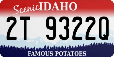 ID license plate 2T9322Q