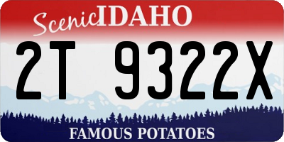 ID license plate 2T9322X