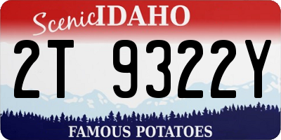 ID license plate 2T9322Y