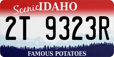 ID license plate 2T9323R