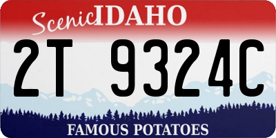 ID license plate 2T9324C