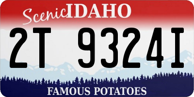 ID license plate 2T9324I