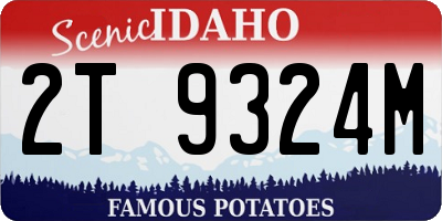 ID license plate 2T9324M