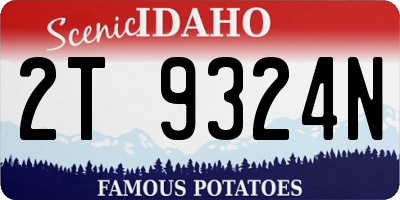 ID license plate 2T9324N