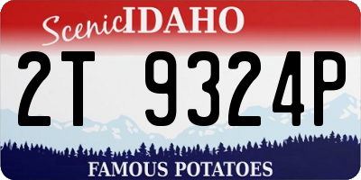 ID license plate 2T9324P