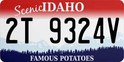 ID license plate 2T9324V