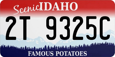 ID license plate 2T9325C