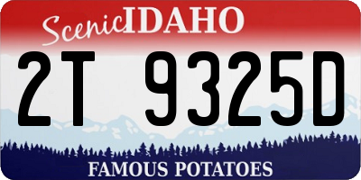 ID license plate 2T9325D