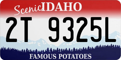 ID license plate 2T9325L