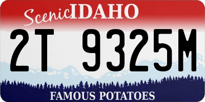 ID license plate 2T9325M