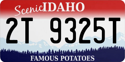 ID license plate 2T9325T