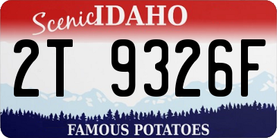 ID license plate 2T9326F