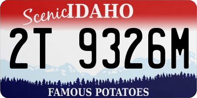 ID license plate 2T9326M