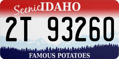 ID license plate 2T9326O