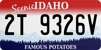 ID license plate 2T9326V
