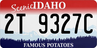 ID license plate 2T9327C