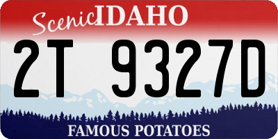 ID license plate 2T9327D
