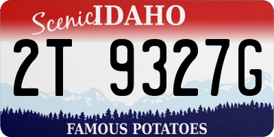 ID license plate 2T9327G