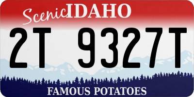 ID license plate 2T9327T