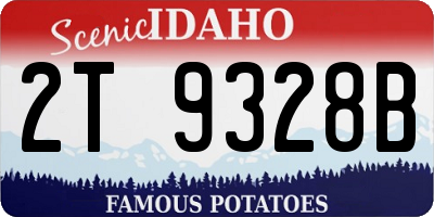ID license plate 2T9328B