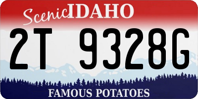 ID license plate 2T9328G