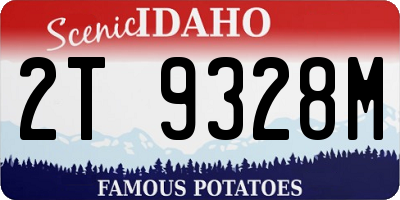 ID license plate 2T9328M
