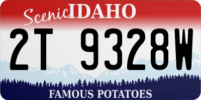 ID license plate 2T9328W