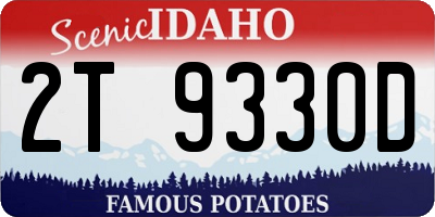 ID license plate 2T9330D